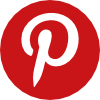 Circular Pinterest Icon, Red