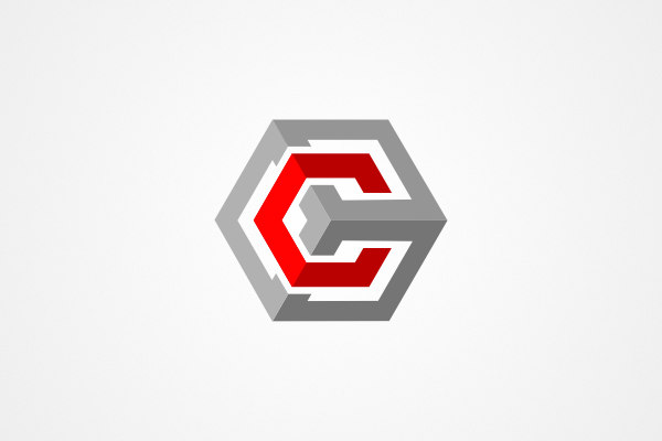Cube and Letter C Logo