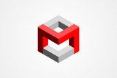 AI Logo: Isometric Letter M Logo