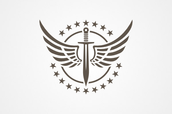 Sword Wings Tattoo Logo
