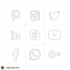 Social Media Icons, Outlines