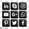Square Social Media Icons - Dark