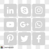 Square Social Media Icons - Light