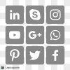 Square Social Media Icons - Grey