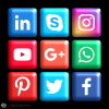 Square 3D Social Media Icons