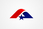 PSD Logo: American Flag Letter A Logo 