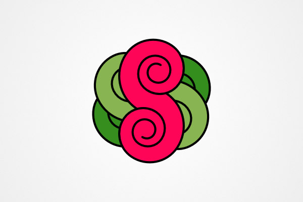 Letter S Rose Logo