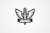 AI Logo: Winged Sword Logo