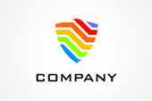 AI Logo: Color Spectrum Shield Logo