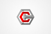 Cube and Letter C Logo