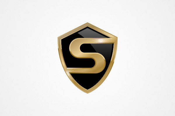 Gold Letter S Shield Logo