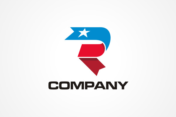 Letter R Ribbon Logo