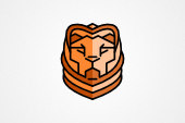 PSD Logo: Line Art Lion Logo