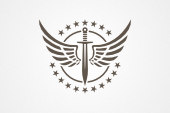 Sword Wings Tattoo Logo